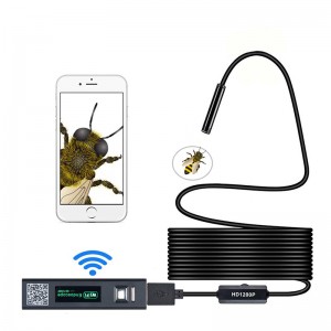Безжичен ендоскоп 2.0 мегапиксела HD WiFi Борескоп USB интерфейс Водоустойчив инспекционен змийски фотоапарат за Android, iOS и Windows, iPhone, Samsung, таблет, Mac